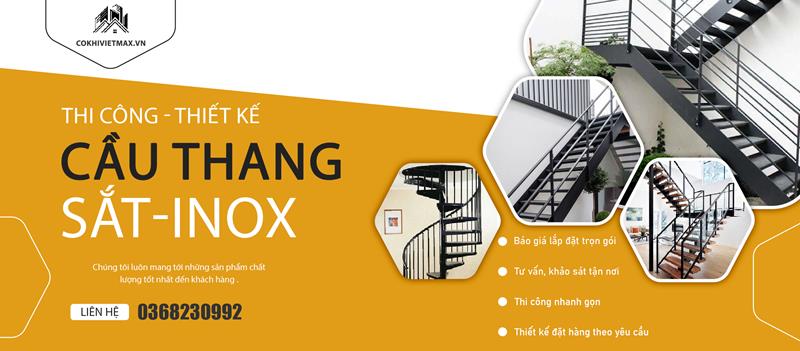 Thi công cầu thang - Cơ Sở Cơ Khí Việt Max